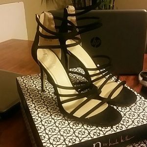 9.5 black nicole miller heels-never worn